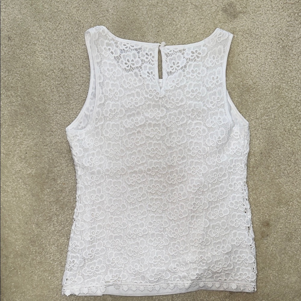 White Lace Sleeveless Top